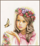 Lanarte Counted Cross Stitch Kit Angel with Butterflies 12.4" x 13.2" Model