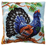 CDA stamped cross stitch kit cushion "Capercaillie", 40x40cm, DIY Model