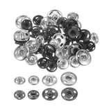 Copper Sew-on Snap Buttons Kit 40 Set 8.5mm, 12mm , Silver Tone, Black Model