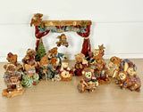Boyds Bears Nativity Set 16 Pc w Original Boxes Retired 1990s Christmas Figurine Model