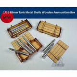 1/16 Scale 88mm Tank Metal Shells Wooden Ammunition Box Assembly Model Scene DIY Model