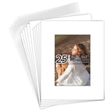 Pack 8x10 White Picture Mats for 5x7 Photos with Backings & Bags Model