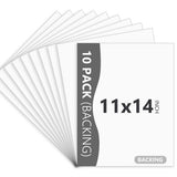 Somime 10 Pack Backing Boards,11X14 Uncut White Mats Matboards Model