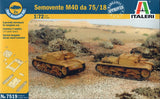 Italeri 1/72 7519 WWII ltalian Semovente M40 da 75/18 (2 Fast Assembly Models) Model