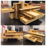 1/75/100 Fallingwater Villa 3D Wooden DIY Building Model Assembly Kits Set Gifts Model
