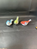 COLORFUL & VIBRANT  CHUBBY BIRD FIGURINES -Set of 3 Model