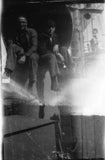 Antique Photo Negative US Sailors On Board Model