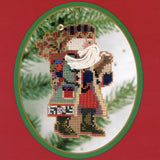 Holly Berries Santa Bead Ornament Kit Mill Hill 1999 Northwoods Santas Model
