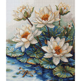 Luca-S counted cross stitch kit "Lake with Water Lilies", 25x30cm, DIY Model