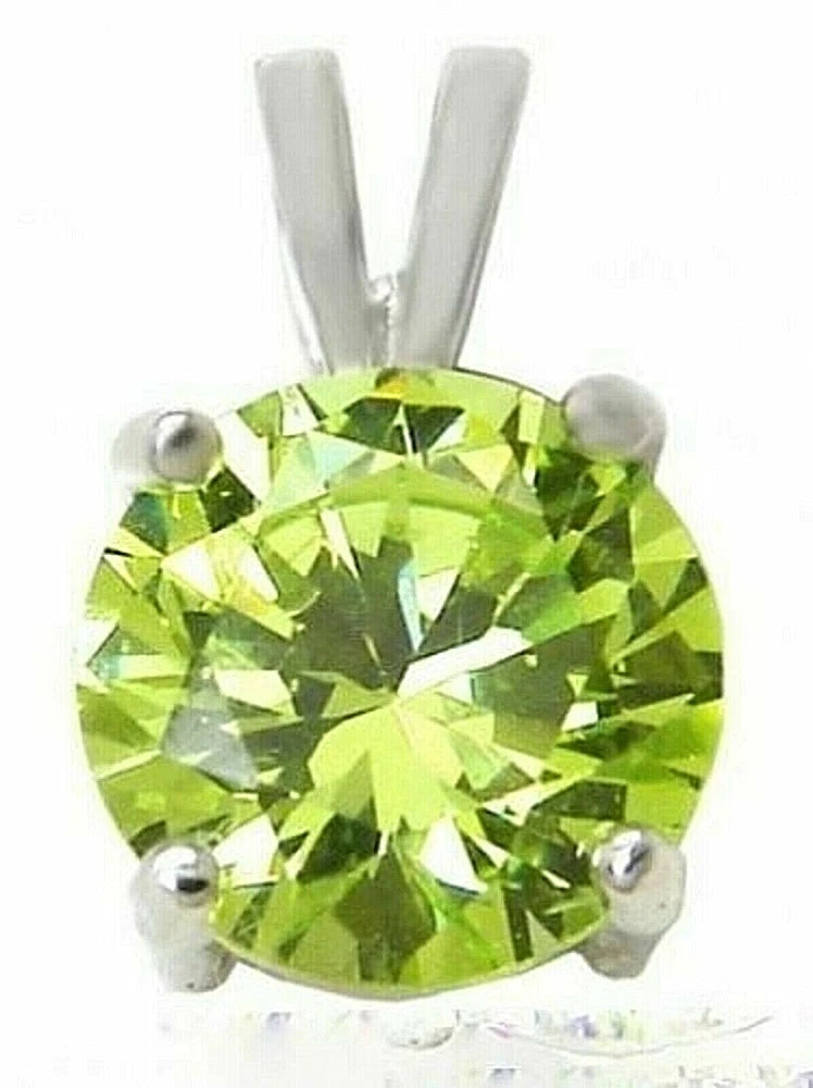 1.25 ct. Peridot Solitaire Pendant Necklace in Sterling Silver Charms
