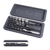 JIMIHOME SNAP TO GO 41pc Ratchet Screwdriver Set 72T 1/4in Repair Kit, Gray Model