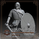 Viking Jarl Chieftain - Scale 1/18 to 1/6 - 3D Resin Printed Figure Model Kit Model