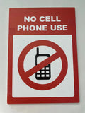 3 x NO CELL PHONE USE sign Thick board 10.5" x 7.5" RED letters White board NEW Model
