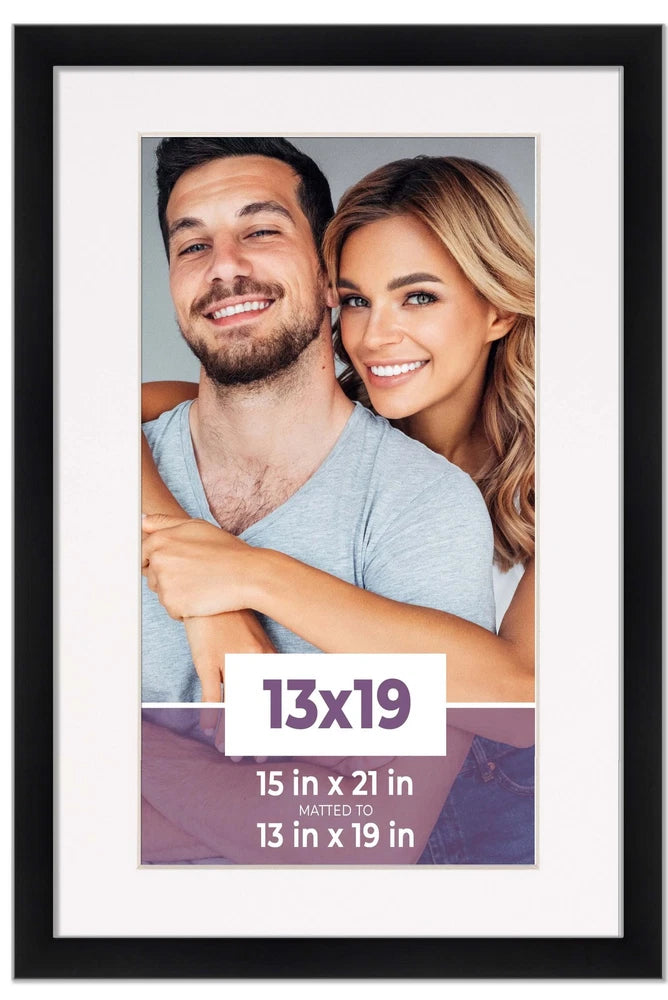 13x19 Frame Black With White Picture Mat For 13x19 Photo - Black 15x21 Frame To Model