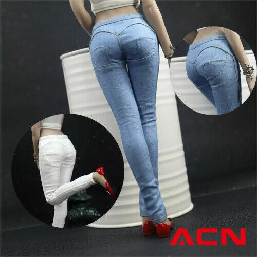 Acntoys 1/6 Women Slim Jeans Model Clothes Accessories Fit 12" Phicen Girl Body Model