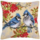CdA stamped cross stitch kit cushion "Blue jays" 5238, 40x40cm, DIY Model