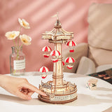 ROKR 3D Wooden Puzzle Magic Park Rotating Music Box Model Kit Decor for Gifts Model