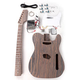 Diy electric tl guitar kits zebrawood body  neck with chrome hardware Model