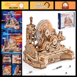 3D Wooden Puzzle Marble Run Set - Mechanical Model Kit for Adults - STEM Gift Model