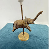Brass Elephant Carousel Figurine Sculpture Circus Merry Go Round Vintage Patina Model
