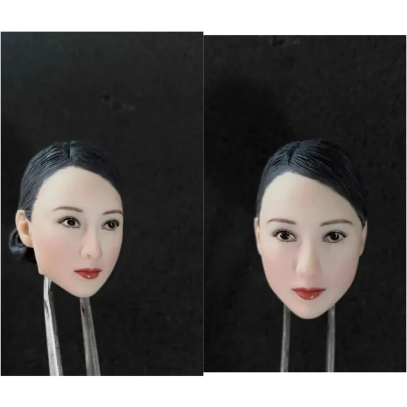 1/6 Female Pale Officer Head Sculpture Liu Yan Action Figures Head Carving Model Model