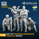 Set of figures Ukrainian assault group Scale Figure Model 1:35 Spalah SP25135 Model