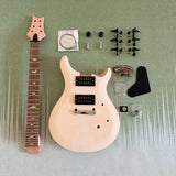 DIY 6-String PRS Electric Guitar Kit Bird Inlay  Flame Maple Top BK part 24 fret Model
