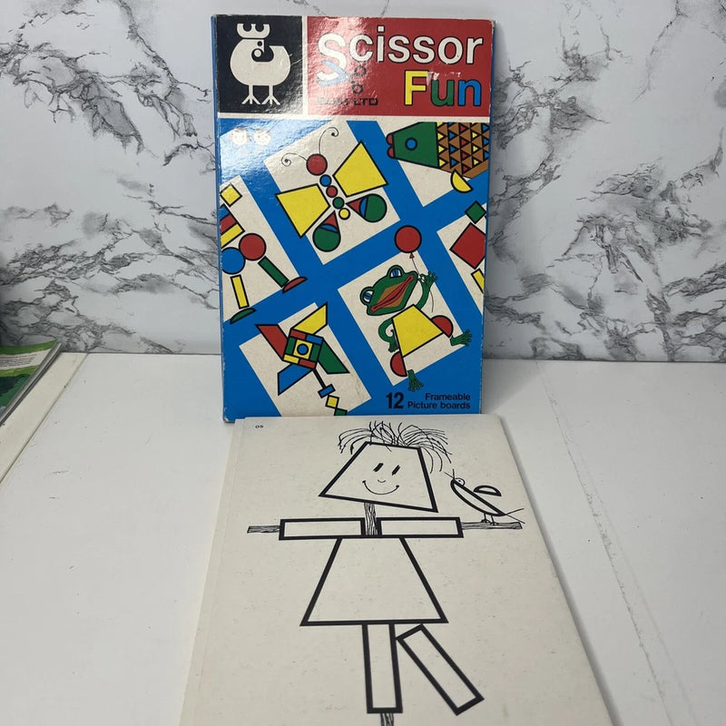 scissor fun Buki picture boards 1989 by 4-7 years cutting coloring Kids Crafts Model