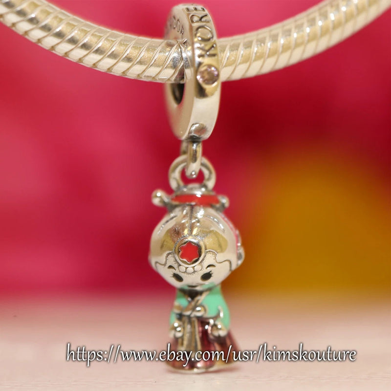 Authentic  Pandora Sterling Silver  Korean Doll Hanbok 799499C01 Charm Charms
