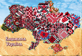 Map Embroidered Ukraine Bead Embroidery Kit ?C DIY Beaded Home Decor Wall Art Model