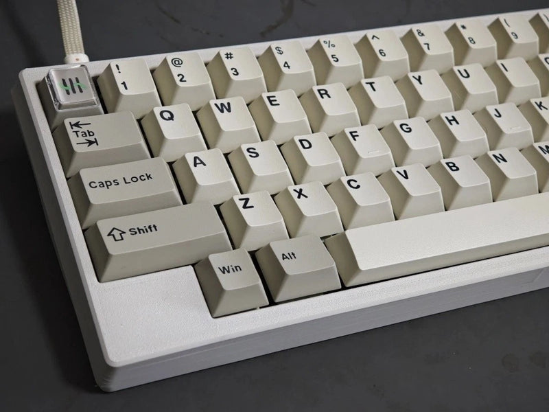 Old School Workstation Antique Beige ABS Doubleshot Cherry Profile Keycap Set Model