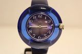 VINTAGE RARE BIG TRANSPARENT BLUE PLASTIC LADIES GERMANY MECHANICAL WATCH"RUHLA" Model