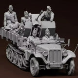 1/35 Resin Figure German Anti-Aircraft Gun Crew WW2 6 Figures No Tank Unpainted Model