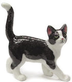 ? NORTHERN ROSE Cat Miniature Figurine Black and White Cat Kitten Model