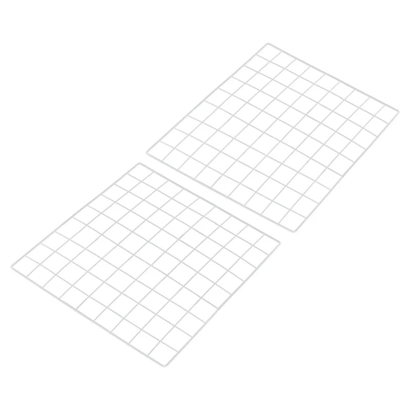 2Pcs 18"x18" Wire Grid Panel Wall Grid Decorative Board Photo Display White Model