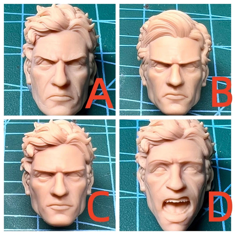 1/12  1/6 Unpainted Comics Steven Grant Knight Head Carved Model Toys Model