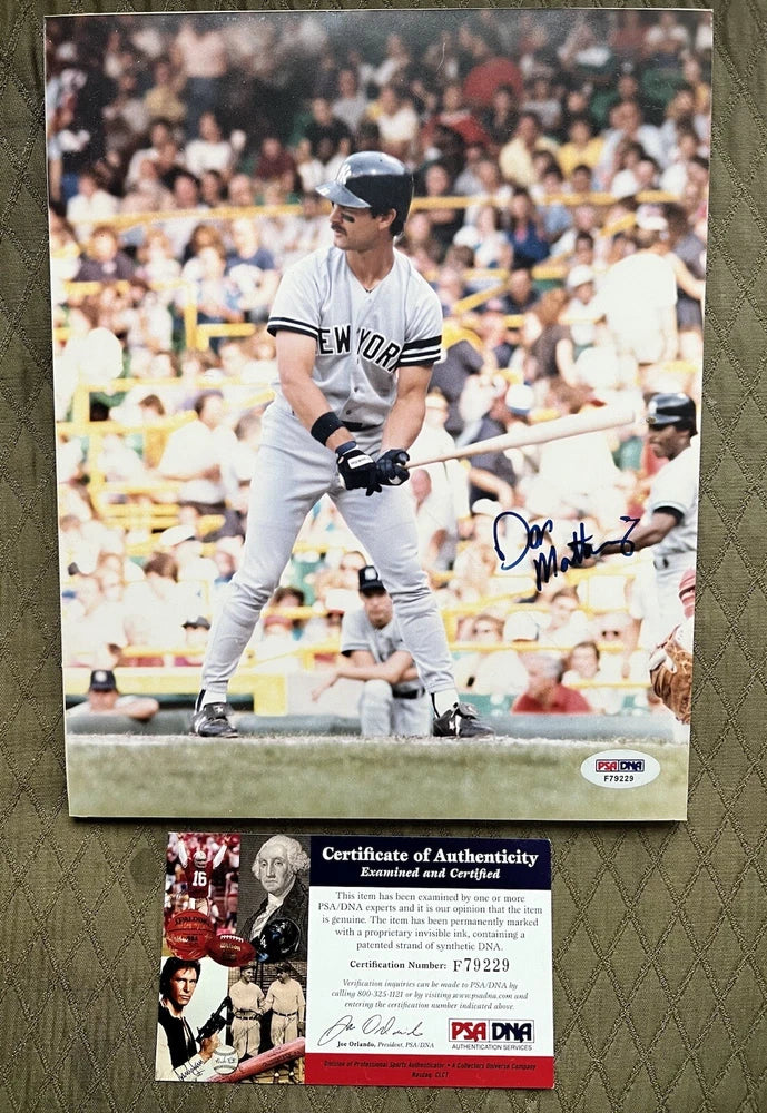 Don Mattingly Signed 8x10 Photo On Foam board Autograph Yankees PSA Model