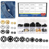 Sew on Snap Buttons Kit 5 Colors 7/9/10/15/18/20MM Clothes Hidden Fasteners Model