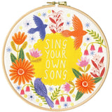 Bothy Threads stamped embroidery kit with hoop "Sing", ELFW1, Diam. 20cm, DIY Model