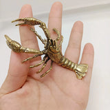 Brass Lobster Statue Animal Statue Ornament Toy Home Office Decoration Gift Model