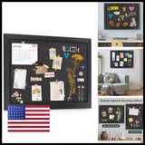 AKTOP Black Corkboard 18" X 24" Framed Bulletin Board with Linen Pushpins Model