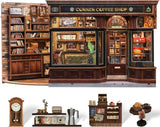 Book Nook Kit, DIY Miniature House, Coffee Shop Dollhouse, Wooden Puzzle, Small Model