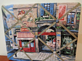 French Cafe Light Padded Ribbon Memory Board Bulletin Board Photo Board 19 x 16" Model