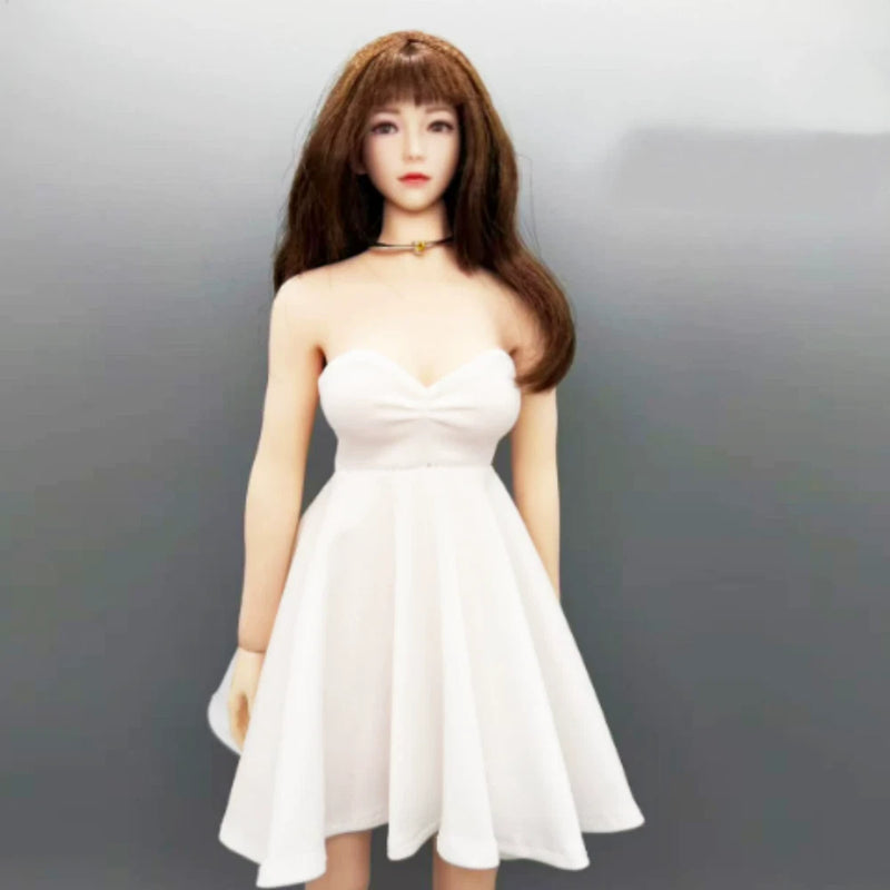 1/6 Soldier Women's Dress white suit Evening Dress Model Fit 12" Figure toy Model