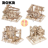 ROKR 3D 4Types Wooden Puzzle Roller Coaster Gear Model Kits Adult & Teen Gifts Model