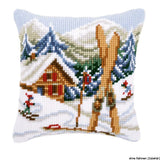 Vervaco stamped cross stitch kit cushion Snow fun, DIY Model
