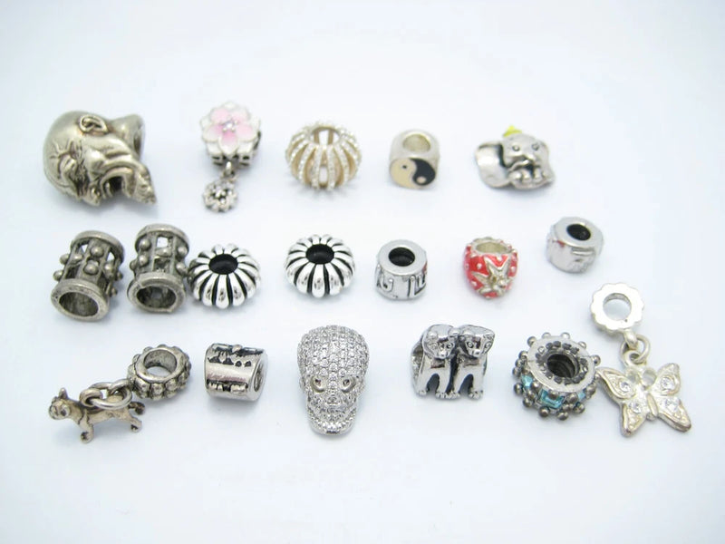 Lot of 18 Pendants Silver Tone Charms For Charm Bracelets Charms