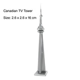3D Metal Puzzle Tower Building Model Kits DIY Assemble Jigsaw Children Toys Model