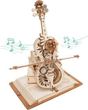 ROKR 3D Puzzles for Adults 1:5 Scale Cello Model Kit with Base 199pcs Wooden Mus Model
