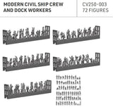ION 1/250 Modern Commercial Ship Crews and Dock Workers (71 figures) Model